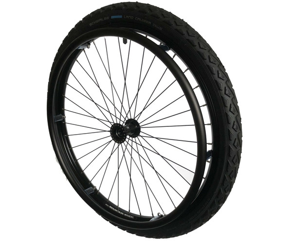 Mountain-Wheel 24 x 1,75 (ETRTO 507) Silber Silber 12,00mm Schwarz Eloxiert mit Adapter 6 Laschen Tetra Greifring Roadcruiser Schwarz